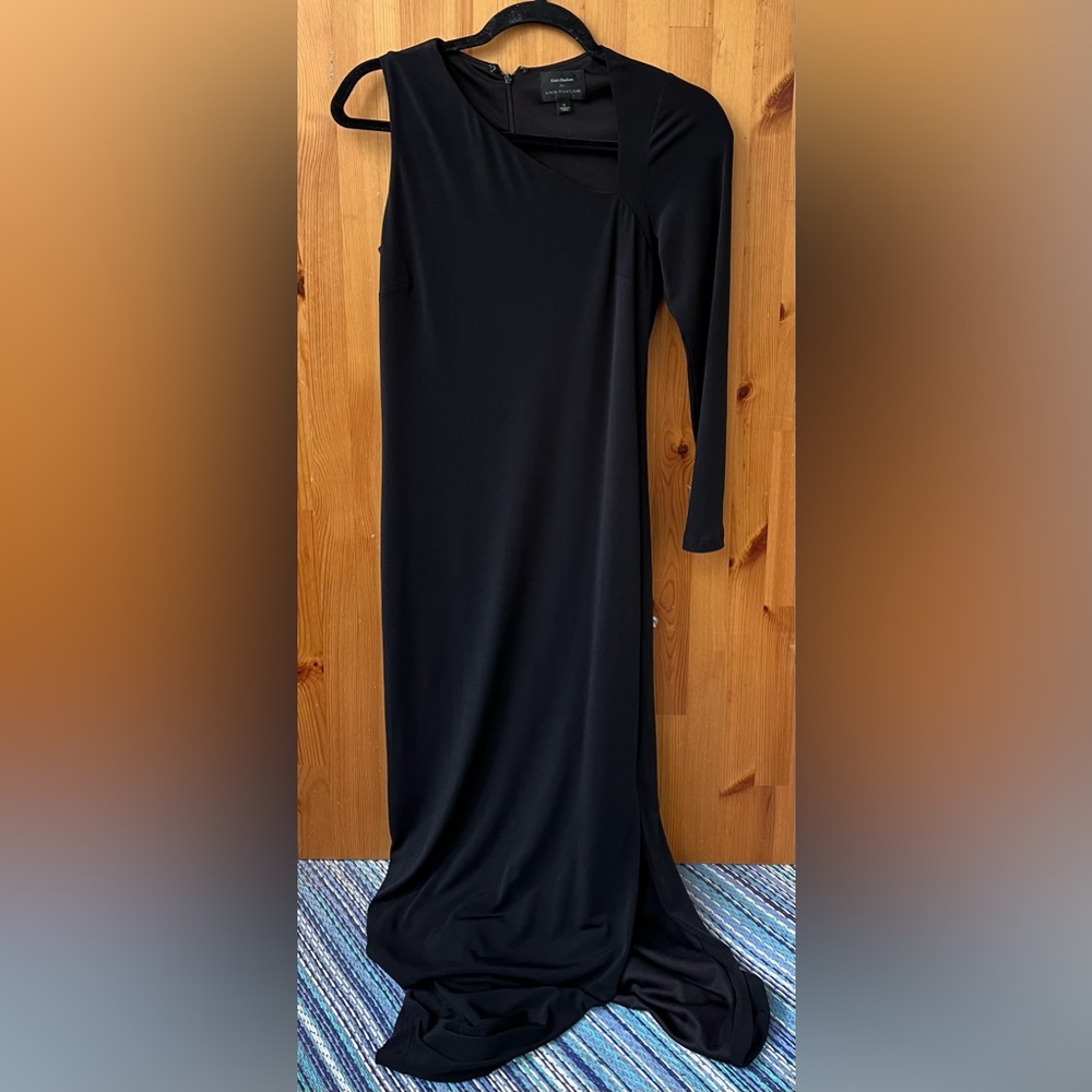 Kate Hudson for Ann Taylor Womens Black One Sleeve Asymmetric Maxi Dress -Size 2